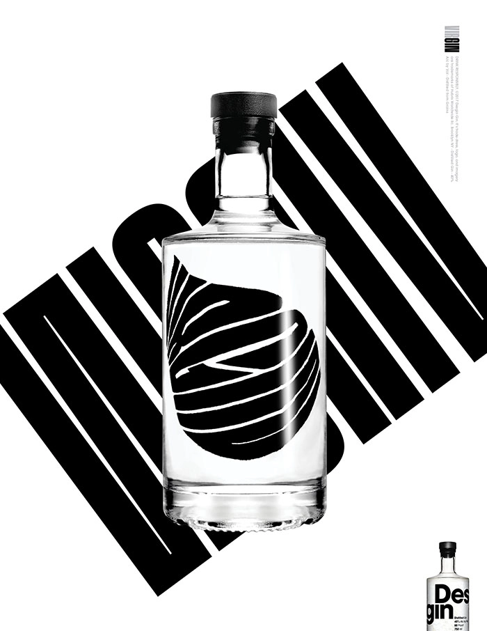 Desgin Bottle poster with refracted typography