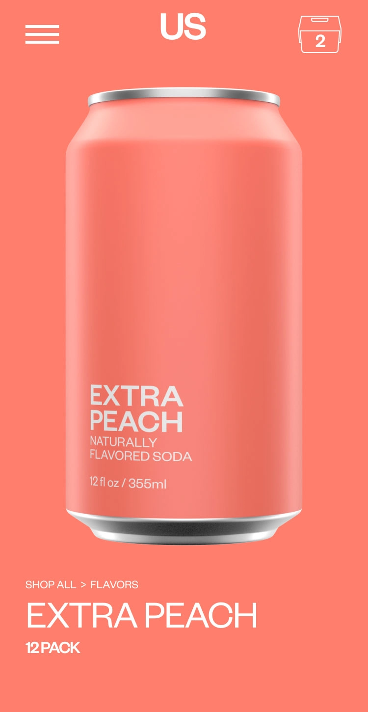 United Sodas Product Page Extra Peach